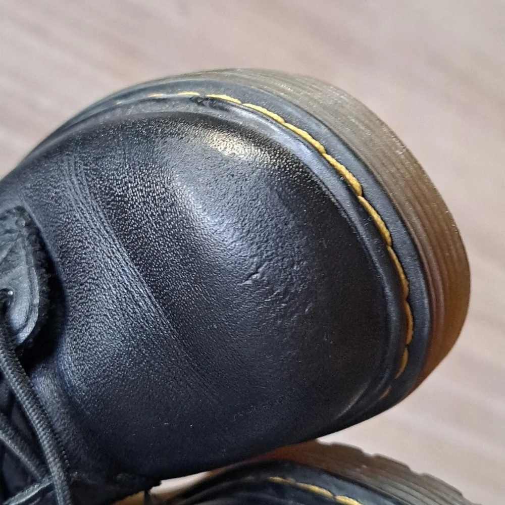 Dr. Martens 1460 T Blk Leather Lace-Up Side Zip Combat Boots Toddler Classic - Picture 10 of 10